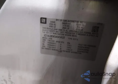 2010 GMC Terrain Sle-2 из США, поврежденный, VIN 2CTALDEW3A6414127